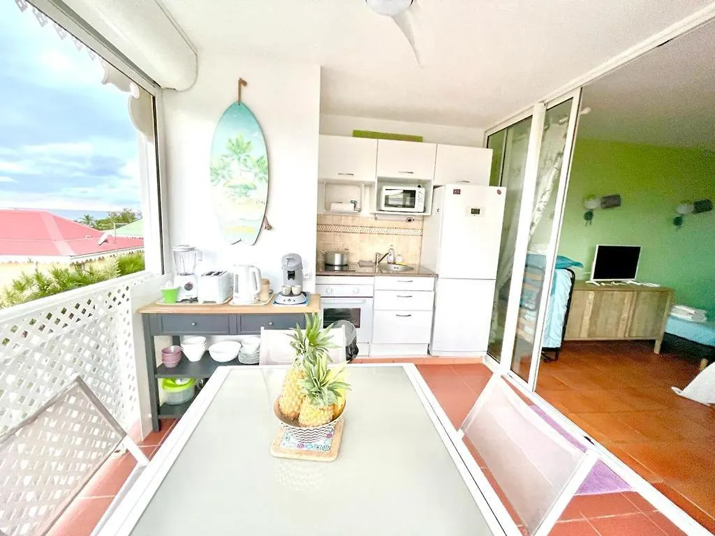 Apartment Guadeloupe- Saint-Francois- Residence Anse Des Rochers - Appartement Quart De Villa Etage - Vue Mer- 4 Personnes - Lit Bebe Sur Demande - Citerne Et Wifi Prives -Animaux Ok-Acces Plage Direct -Apnee Bien-Etre Experience Sur Demande Avec Instructeur A Guadeloupe